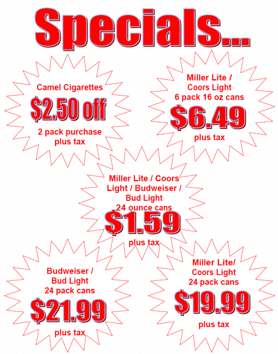 Avenue F Beer Stop Specials
